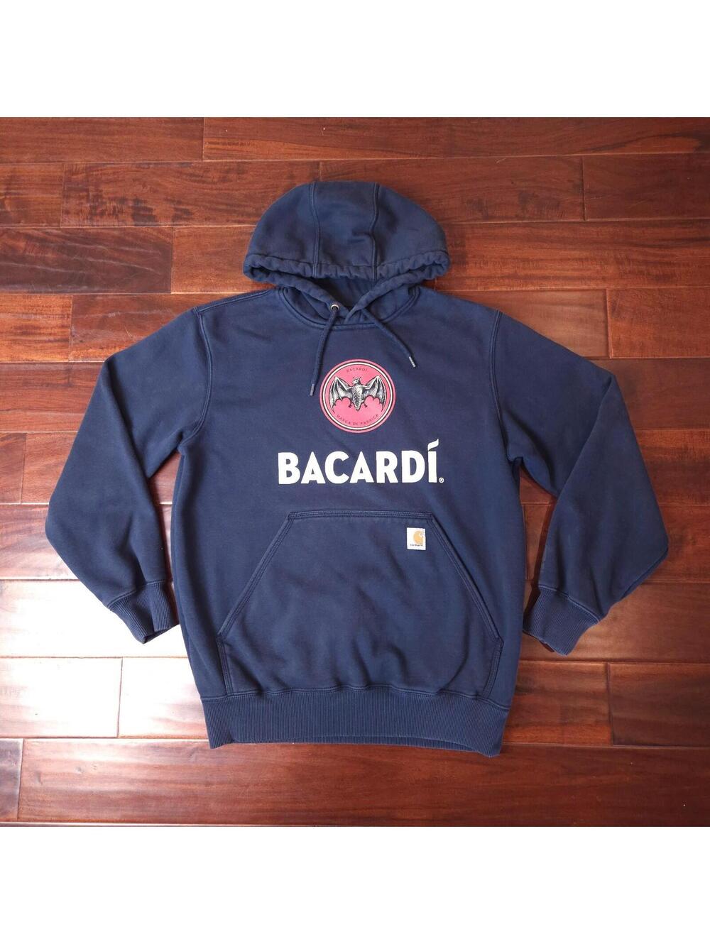 Carhartt Bacardi Hooded Navy Sweatshirt Rain Defender Original Fit Heavy Weight